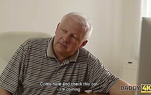 DADDY4K. Old man creams teen's pussy after fucking it in various ways