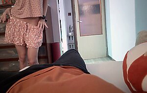 Horny Step Sister Pounces On Cock