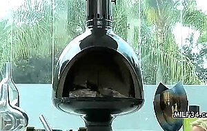 Horny big tit milf gives a hot blowjob