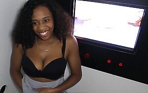 Beautiful Black Chick Teen Swallow n Creampie in Glory Hole