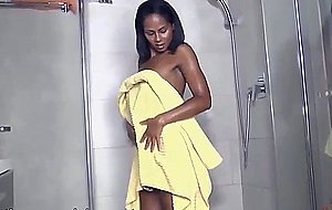 Isabella is in the shower 