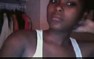 Cute black teen on cam