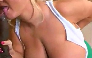 Super fat babe sucks black dick with tits out
