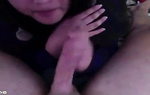 Schoolgirl performs a wicked bj and swallow