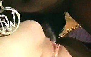 Teen blonde stretching pussy on black cock