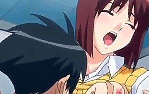 Cute anime school girl tasting...