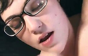 Brunette sucks dick and gets her tits fucked