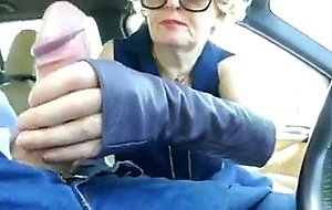 Milf in thigh boots public car