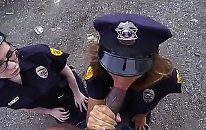 Cock hungry cops lyla lali and norah gold sucking giant black pole