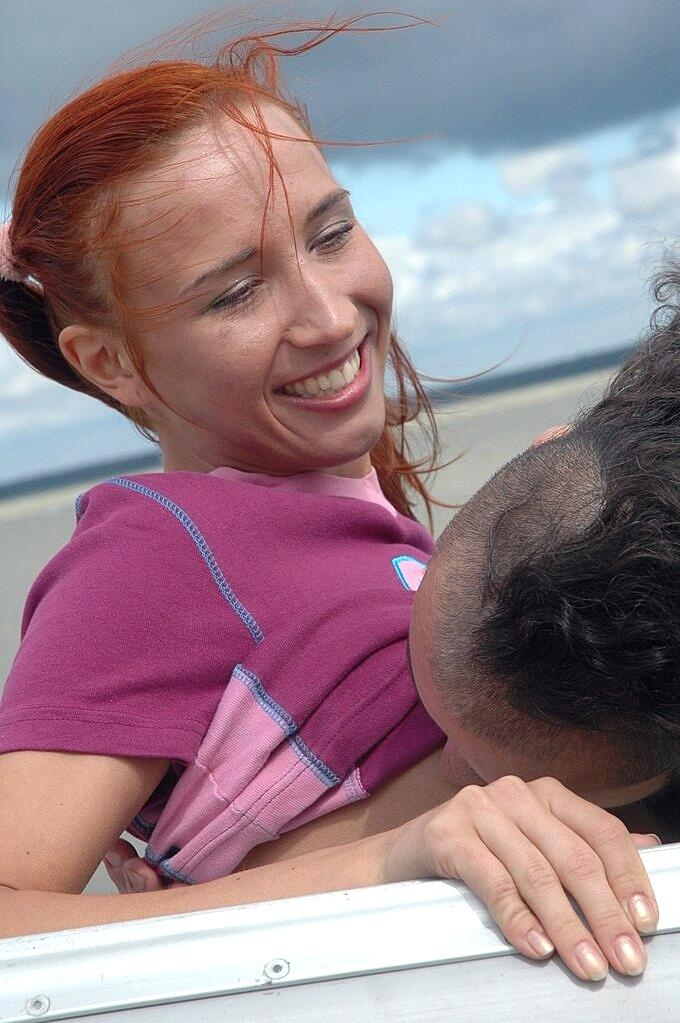 Redheaded Teen Kimberly Rubs Her Nipples While Riding A Warm Knob On A Boat Amateur, Cumshot, Outdoor, Redhead