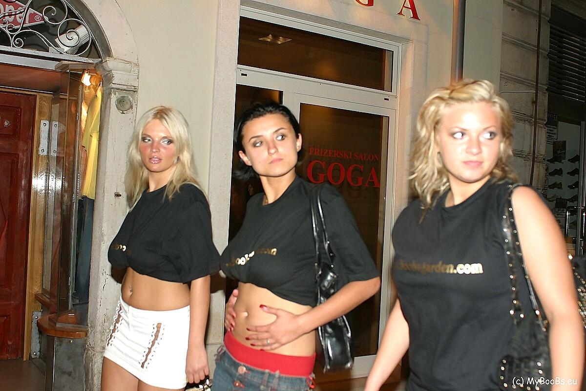 Three Girls Flash Their Natural Tits While Walking A City Street At Night, Ines Cudna , Malina May Big-Tits, Milf, Outdoor, Public, Reality