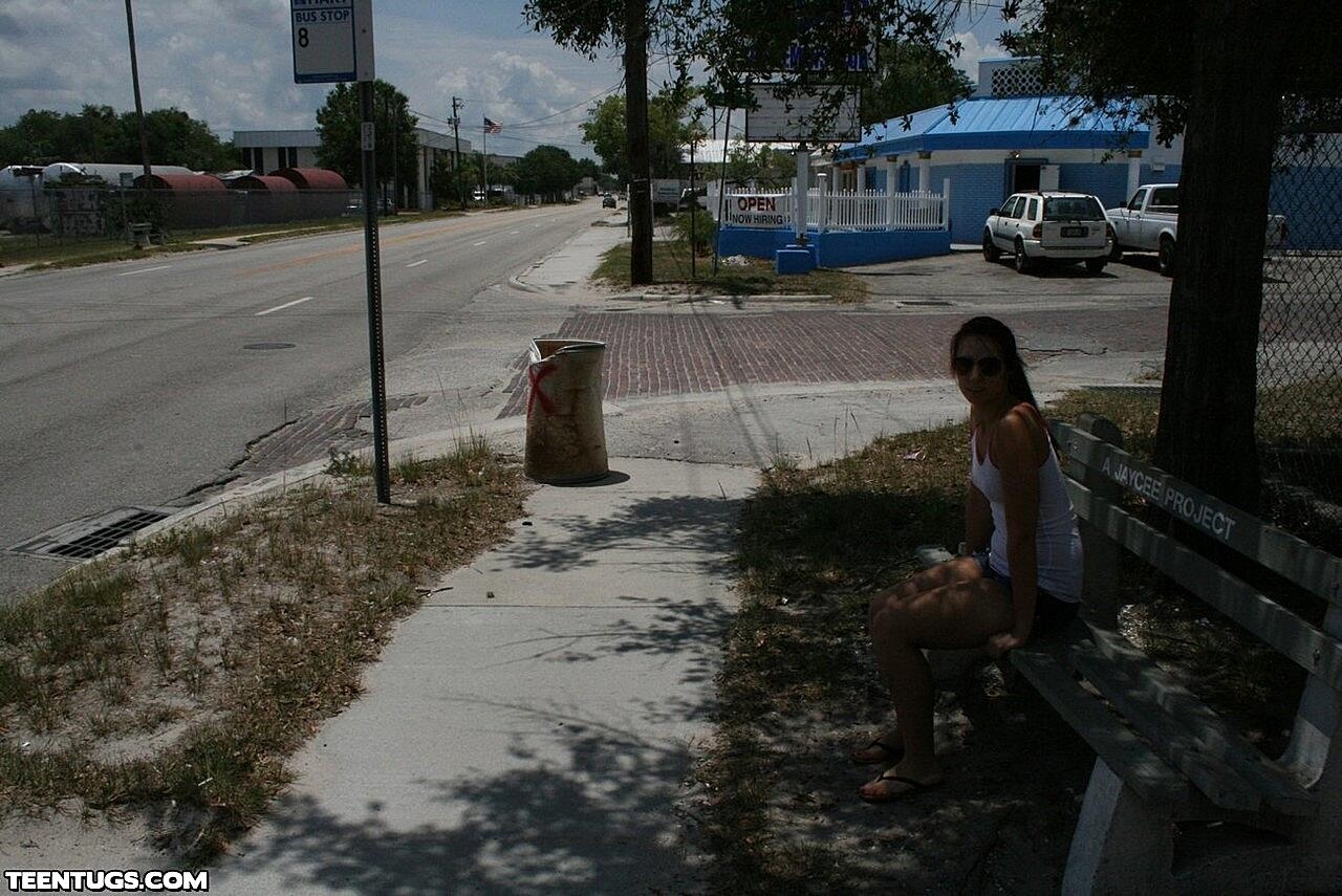 Naughty Teen Teases With Her Tiny Tits & Gives A Hung Carwash Guy A Handjob Cute, Handjob, Outdoor, Public, Teen