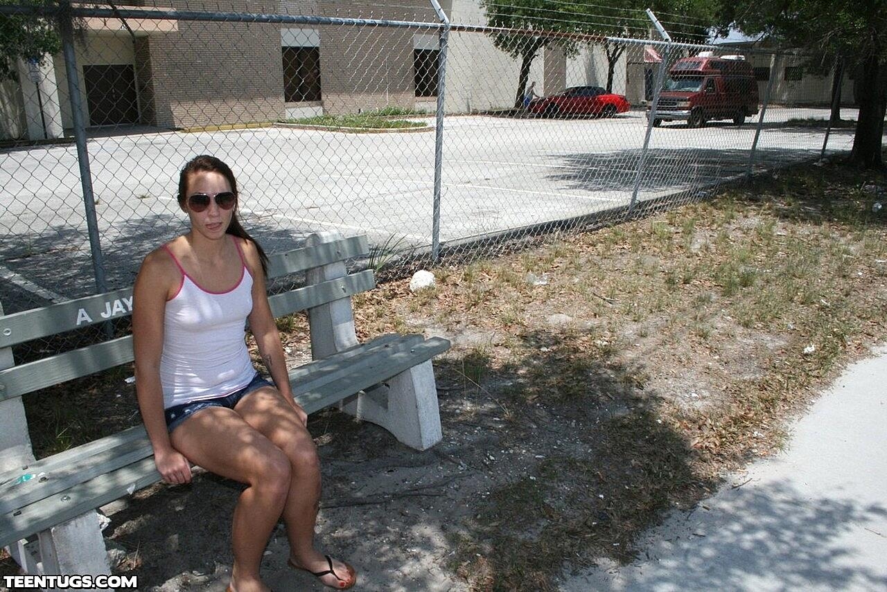 Naughty Teen Teases With Her Tiny Tits & Gives A Hung Carwash Guy A Handjob Cute, Handjob, Outdoor, Public, Teen
