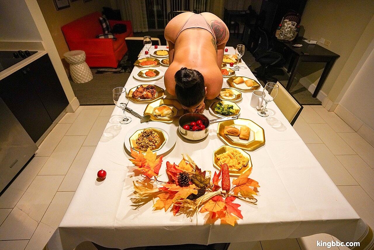 Curvy Michelle Martinez On Her Knees Posing In Her Panties At The Dining Table, Louie Smalls Bbc, Interracial, Latina, Milf, Pornstar