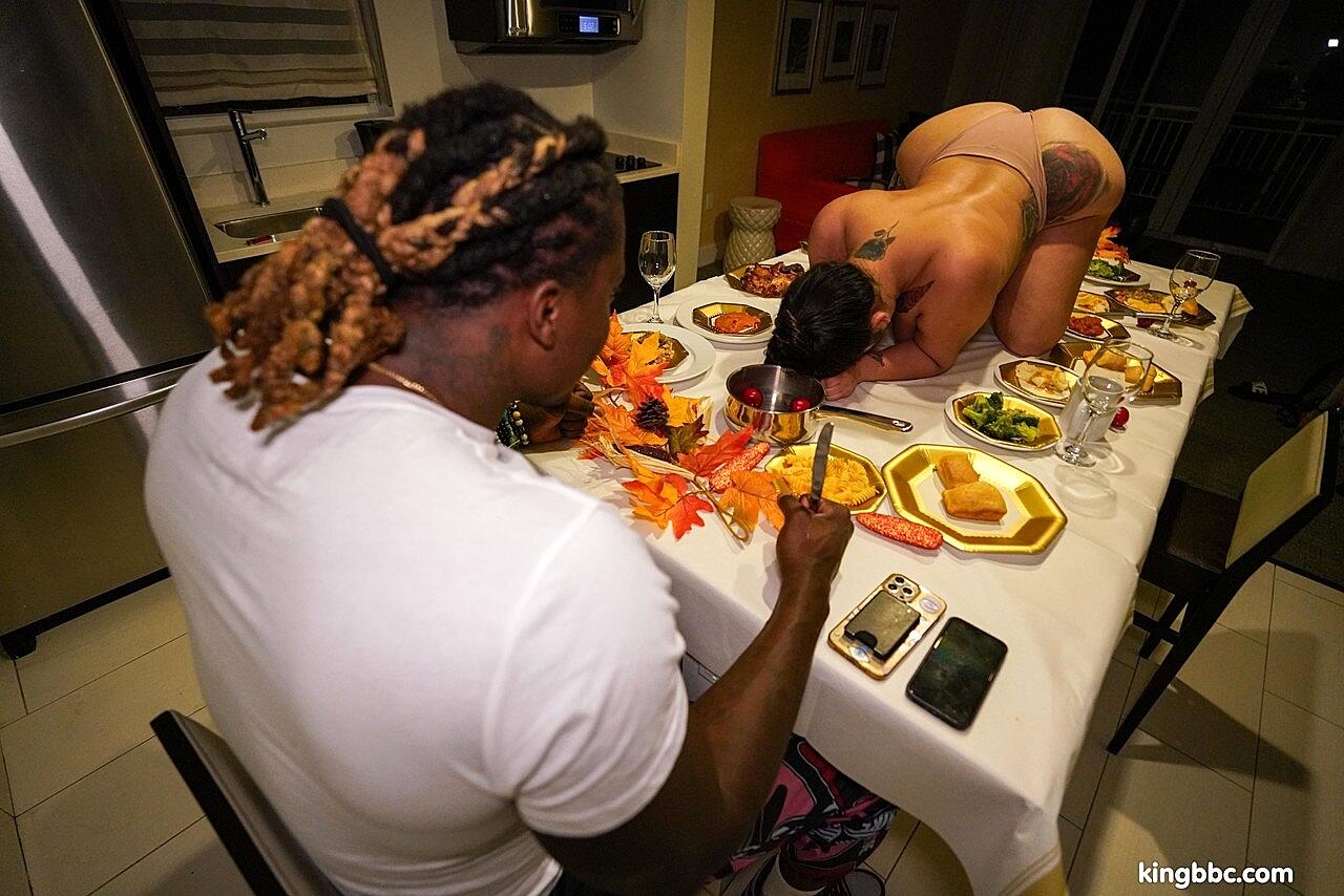 Curvy Michelle Martinez On Her Knees Posing In Her Panties At The Dining Table, Louie Smalls Bbc, Interracial, Latina, Milf, Pornstar