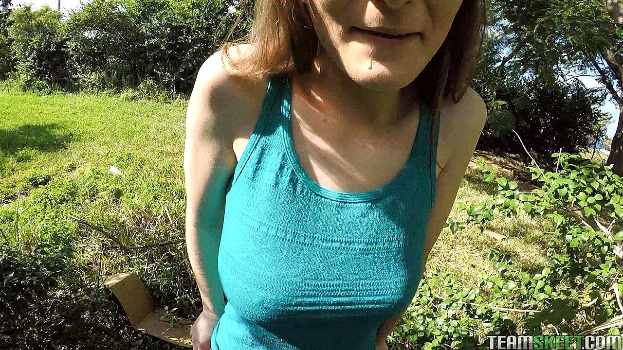 Adorable 18 Year Old Molly Jane Gets A Big Cock In Her Tight Pussy At The Park Amateur, Brunette, Cute, Outdoor, Teen